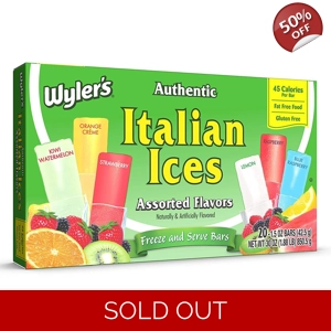 Wyler's Authentic Italian Ices Freezer Ice Pops - 20 Freeze Bars 850g